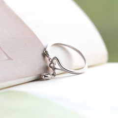 Glistening Silver Water Droplet Ring