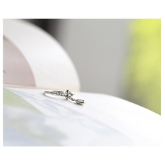 Glistening Silver Water Droplet Ring