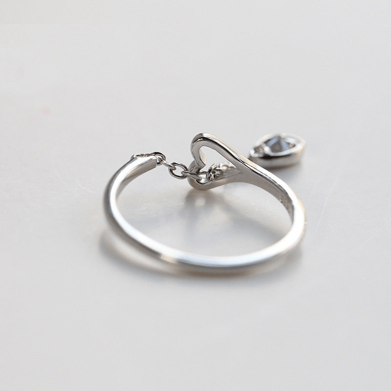 Glistening Silver Water Droplet Ring