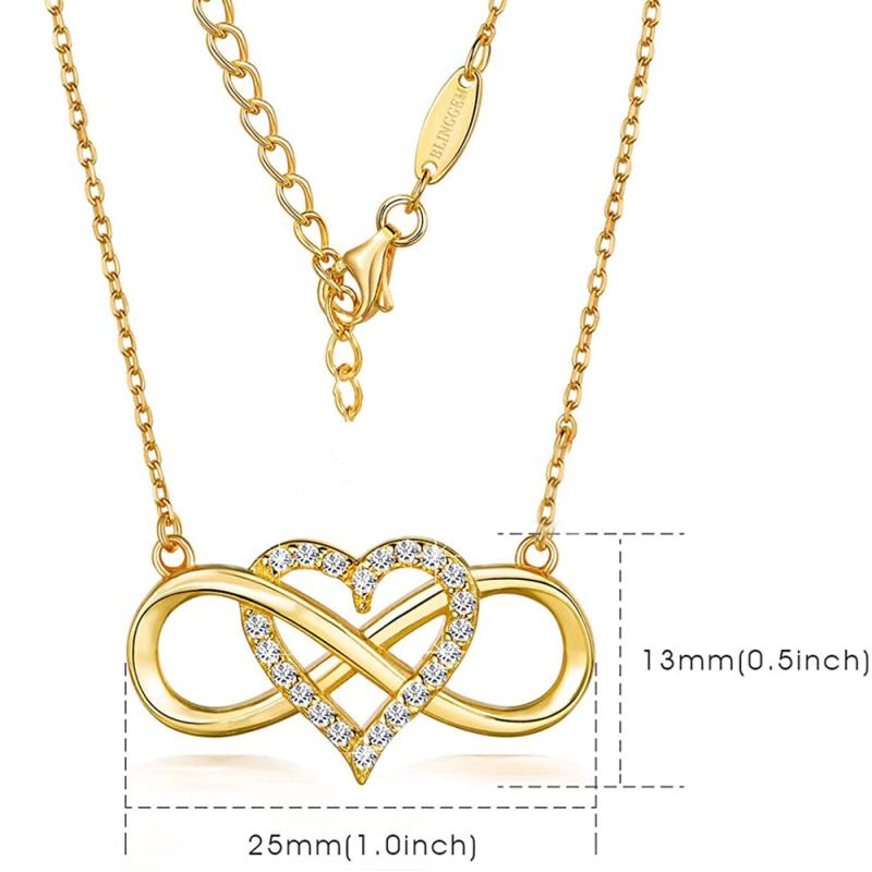 Infinity Heart Pendant Necklace for Men - Holiday Birthday Gift