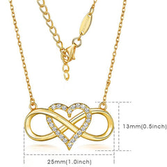 Infinity Heart Pendant Necklace for Men - Holiday Birthday Gift