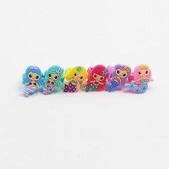 3pcs Kids Mermaid Silicone Rings, Sweet Design