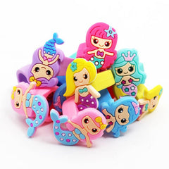 3pcs Kids Mermaid Silicone Rings, Sweet Design