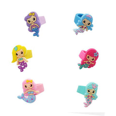 3pcs Kids Mermaid Silicone Rings, Sweet Design
