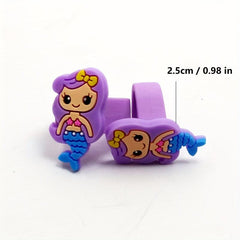 3pcs Kids Mermaid Silicone Rings, Sweet Design