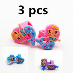 3pcs Kids Mermaid Silicone Rings, Sweet Design