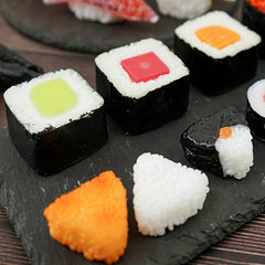 Simulation Salmon Sushi Rice Ball Purple Vegetable Food Model