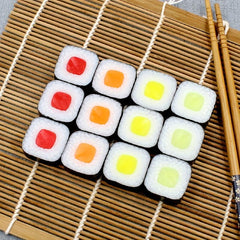 Simulation Salmon Sushi Rice Ball Purple Vegetable Food Model