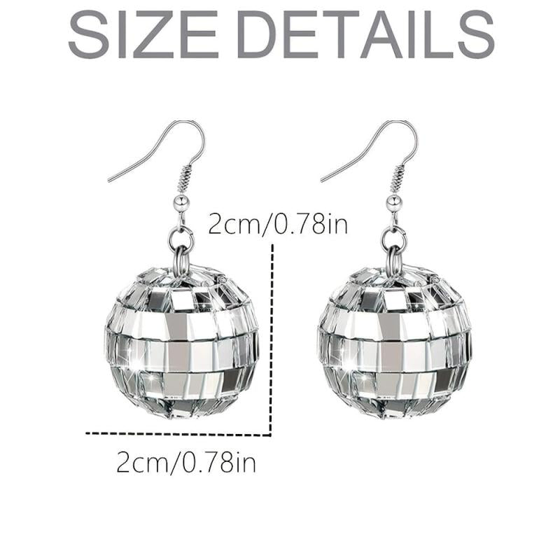 Vintage Disco Ball Dangle Earrings Round Drop Earrings