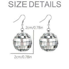 Vintage Disco Ball Dangle Earrings Round Drop Earrings