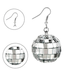 Vintage Disco Ball Dangle Earrings Round Drop Earrings