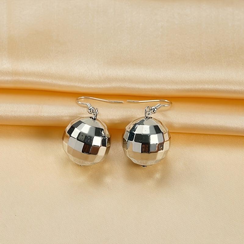 Vintage Disco Ball Dangle Earrings Round Drop Earrings
