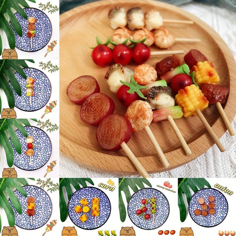 Mini Barbecue Skewer Toy Meat Model Japanese Style Hairpin Accessory