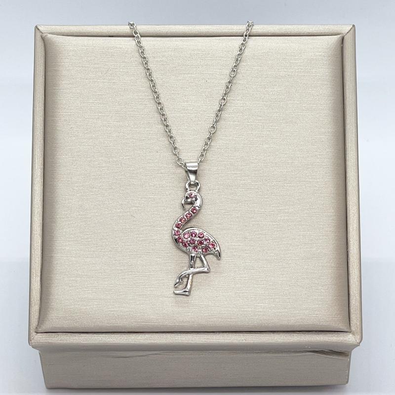 Flamingo Pendant Necklace Women Animal Jewelry Gift