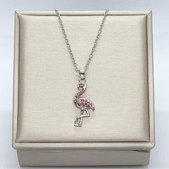 Flamingo Pendant Necklace Women Animal Jewelry Gift