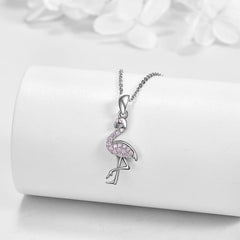 Flamingo Pendant Necklace Women Animal Jewelry Gift