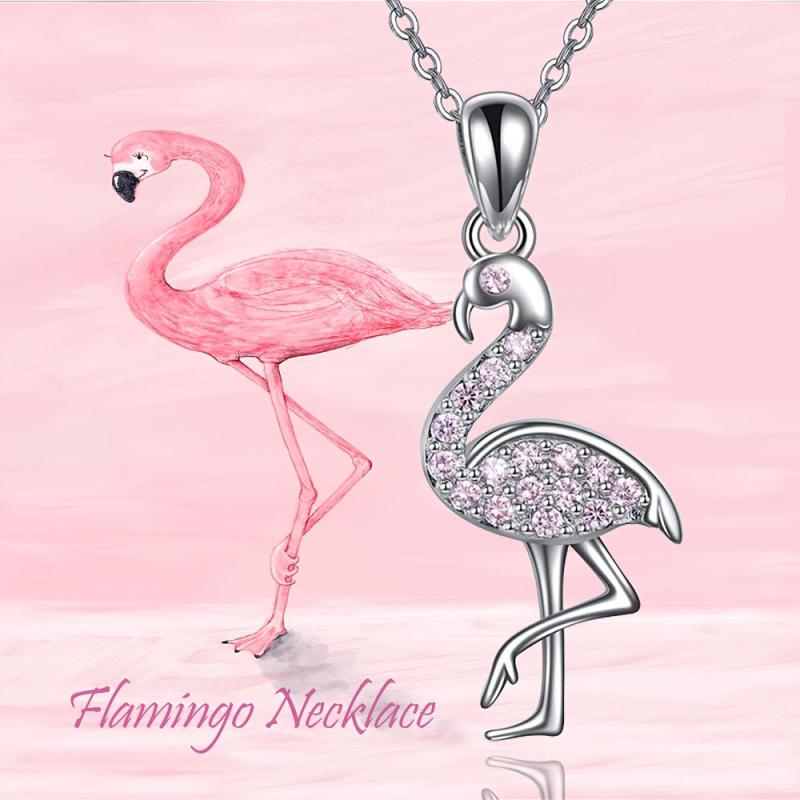 Flamingo Pendant Necklace Women Animal Jewelry Gift