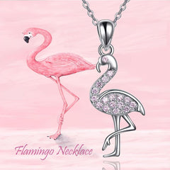 Flamingo Pendant Necklace Women Animal Jewelry Gift