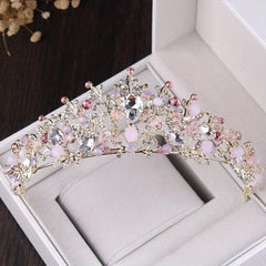 Bridal Crystal Crown Necklace Tiara Set