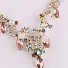 Bridal Crystal Crown Necklace Tiara Set