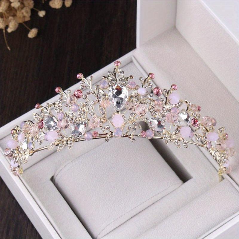 Bridal Crystal Crown Necklace Tiara Set