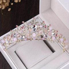 Bridal Crystal Crown Necklace Tiara Set