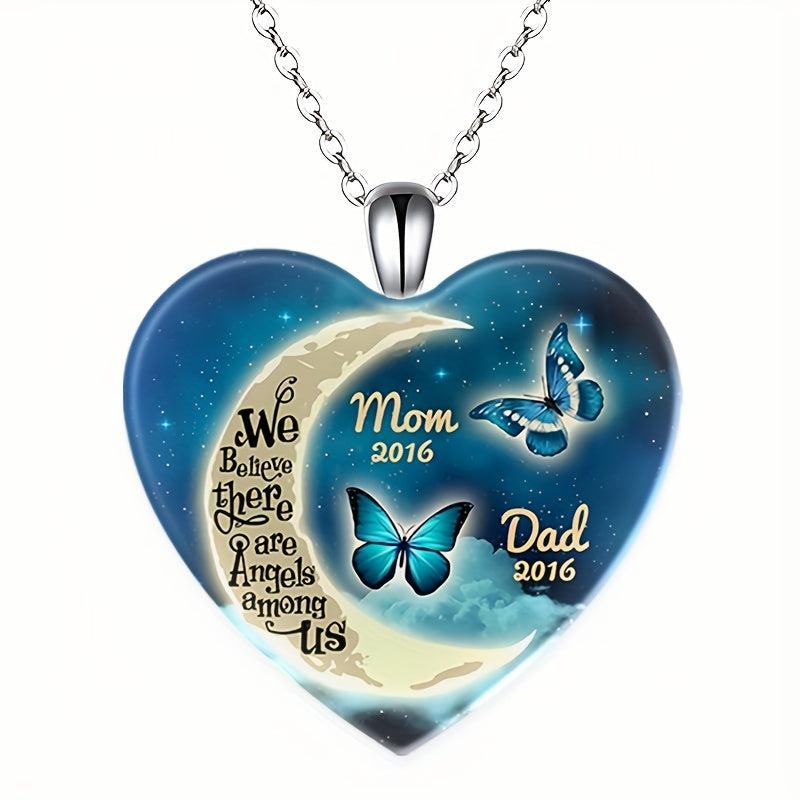 Crystal Pendant Necklace Dream Moon Butterfly English Birthday Gift