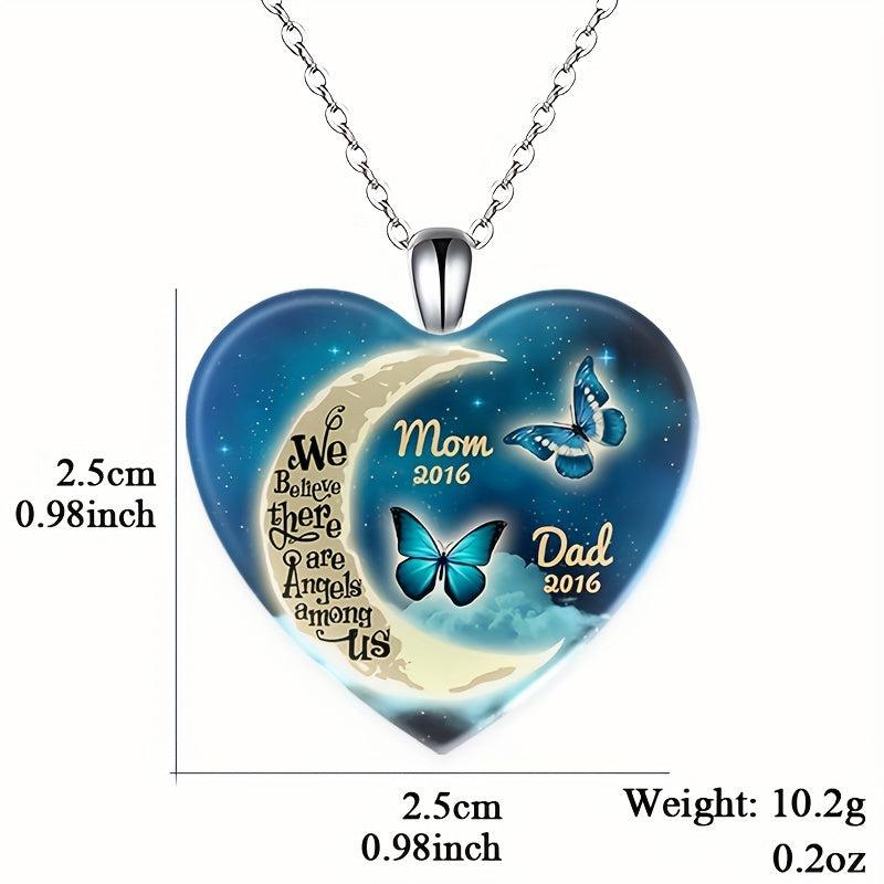 Crystal Pendant Necklace Dream Moon Butterfly English Birthday Gift