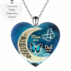 Crystal Pendant Necklace Dream Moon Butterfly English Birthday Gift