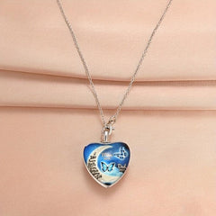 Crystal Pendant Necklace Dream Moon Butterfly English Birthday Gift