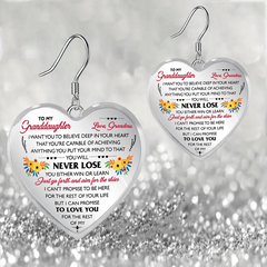 Mini Floral Heart Glass Pendant Earrings - Birthday Gift