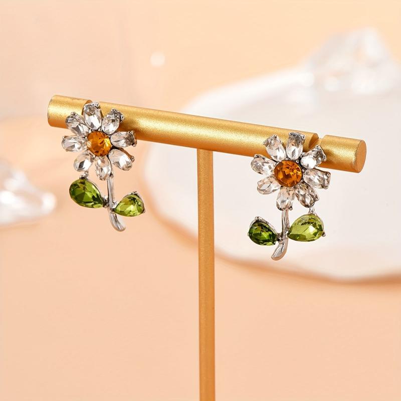 Temperament Sun Flower Earrings Party Wedding Birthday Accessories