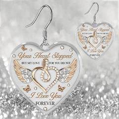 Love And Wing Heart Glass Pendant Earrings Graduation Birthday Gift