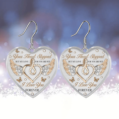 Love And Wing Heart Glass Pendant Earrings Graduation Birthday Gift