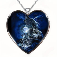 Heart shaped Wolf Necklace Toy For Kids Daughters Gift