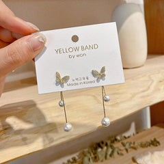 Summer Butterfly Earrings Pearl Earrings Female