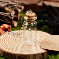 Mini Ghost Necklace Halloween Glow In The Dark Pendant