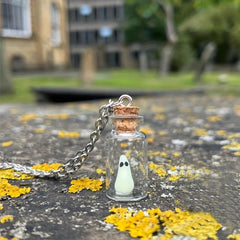 Mini Ghost Necklace Halloween Glow In The Dark Pendant