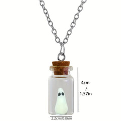 Mini Ghost Necklace Halloween Glow In The Dark Pendant