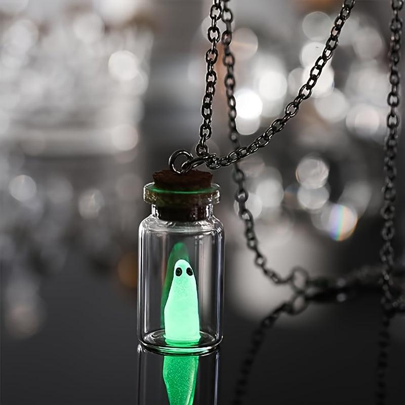 Mini Ghost Necklace Halloween Glow In The Dark Pendant