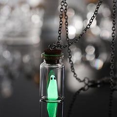 Mini Ghost Necklace Halloween Glow In The Dark Pendant