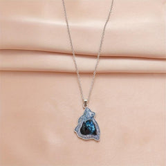 Geometric Triangle Crystal Pendant Necklace for Kids