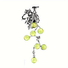 Silver Needle Green Grapes Earrings Electroplated Alloy Gift