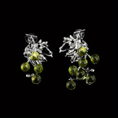 Silver Needle Green Grapes Earrings Electroplated Alloy Gift