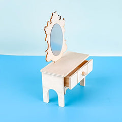 Hand Painted Dressing Table With Mirror Storage Box Girls Toy