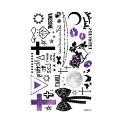 4 Sheets Halloween Tattoo Stickers, Pumpkin Skull Bat Cross Temporary Tattoo