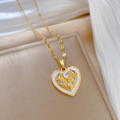 Heart Love Pendant Necklace Women Clavicle Chain Jewelry Gift