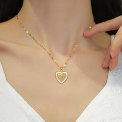 Heart Love Pendant Necklace Women Clavicle Chain Jewelry Gift