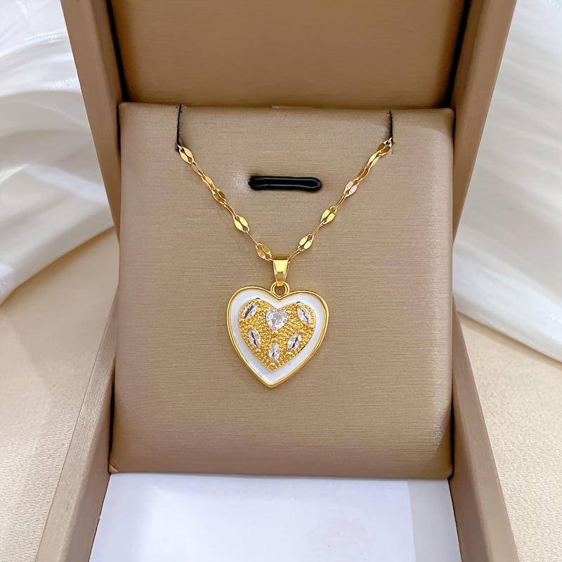 Heart Love Pendant Necklace Women Clavicle Chain Jewelry Gift