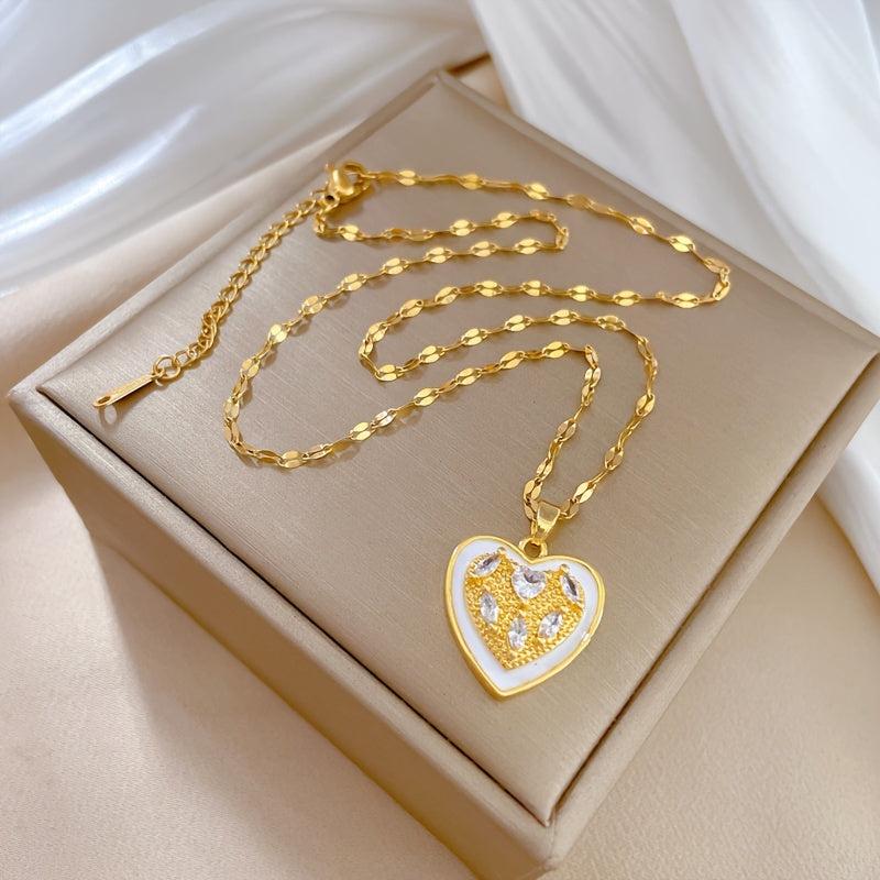 Heart Love Pendant Necklace Women Clavicle Chain Jewelry Gift